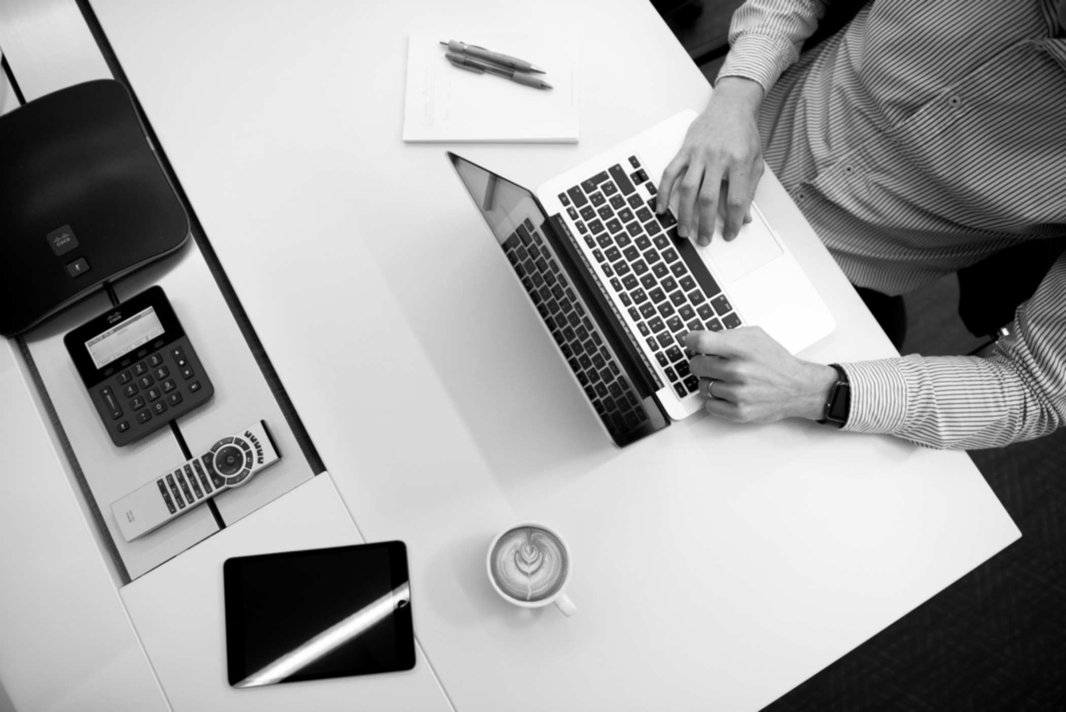Business person working at desk